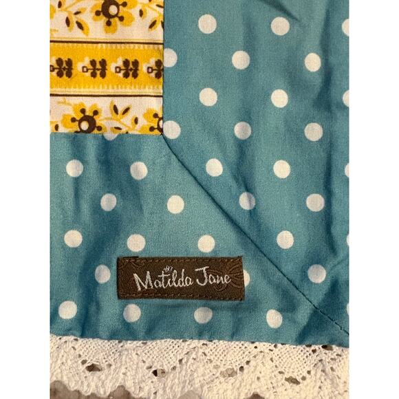 Matilda Jane Celebrations Set of 2 Table Runners Blue Polka Dot Sunflower - Picture 3 of 3